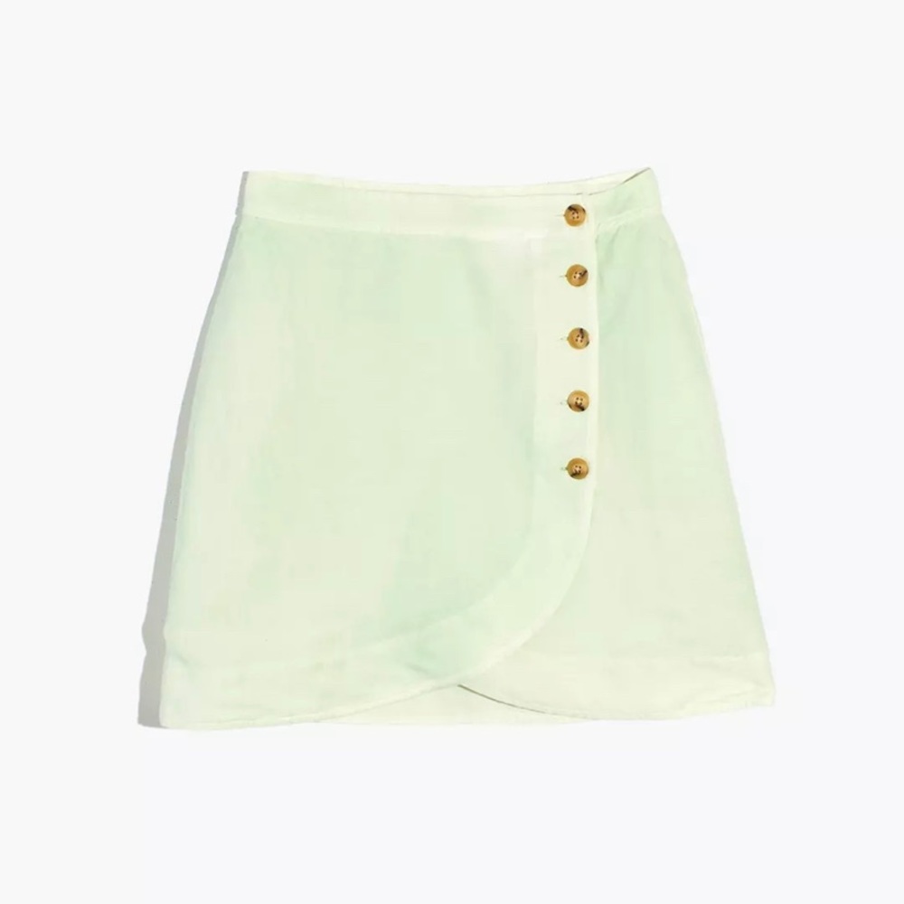 Madewell Linen-Blend Tulip-Hem Mini Skirt: Earth-Dyed Edition